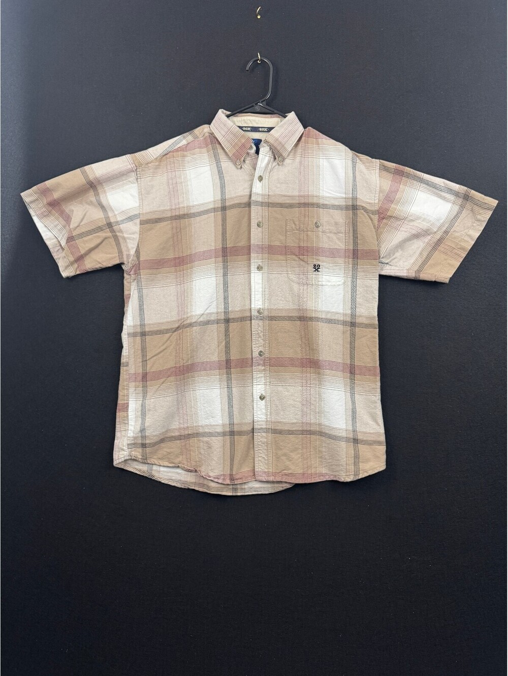 Wrangler Twenty X Short Sleeve Button-Up Plaid Shirt Size Large